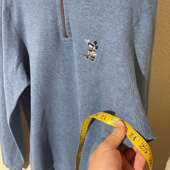 NWT Disney Parks Tommy Bahama Mickey Mouse Blue Half Zip Sweatshirt Jacket M - Picture 5 of 6